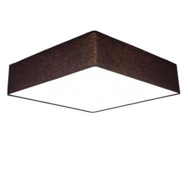 Imagem de Plafon Quadrado Md-3052 Cúpula em Tecido 60x60x15cm Café - Bivolt - Vi