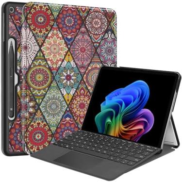 Imagem de Capa inteligente para Microsoft Surface Pro 1ª edição 30.5 cm 2025, capa rígida de visualização de vários ângulos Ratesell compatível com teclado tipo capa e suporte de caneta mandala