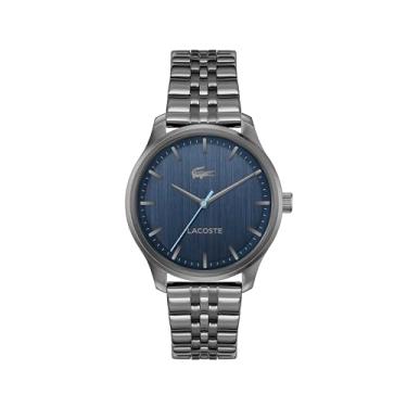 Imagem de Lacoste Relógio masculino Lisbon de quartzo 3H, aço inoxidável, resistente à água até 5 ATM/50 metros, design moderno para ele, 42 mm, Cinza
