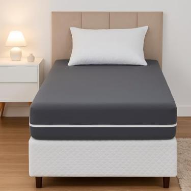 Imagem de Capa P/Colchão Solteiro Com Zíper Malha Gel Luxuosa (2-CINZA)