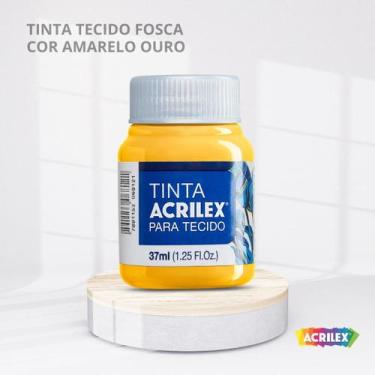 Imagem de Tinta para tecido fosca com 37ml cor amarelo ouro - ACRILEX