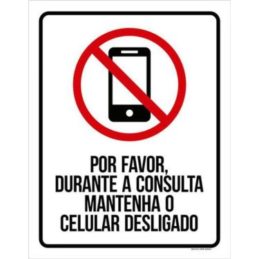 Imagem de Kit 3 Placas Por Favor Consulta Mantenha Celular Desligado