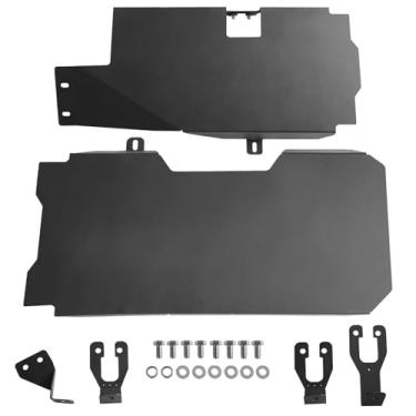 Imagem de MusixiA Placa de deslizamento de tanque de combustível compatível com Jeep Wrangler 4 portas 2007-2018 modelos ilimitados aço resistente preto