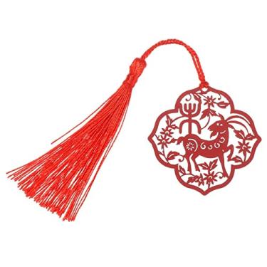 Imagem de Marcador de página 1 peça marcador de página de metal boi do zodíaco chinês estilo corte de papel clipe de livro para professores presente estudante material escolar marcador de livro de metal (cor: H