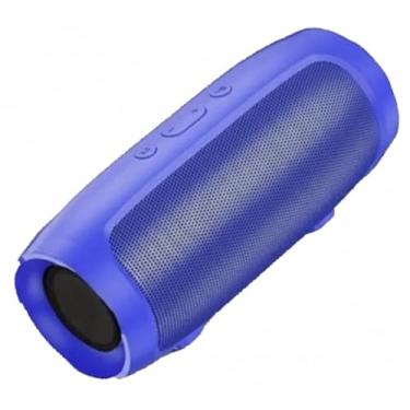 Imagem de Caixa de Som Portátil Bluetooth, Rádio FM, Entrada USB, Bateria Recarregável, Design Compacto (Azul)