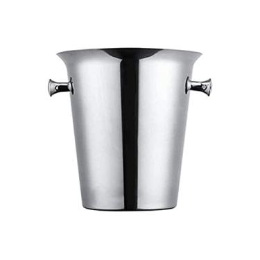 Imagem de Balde de gelo, balde de gelo com tampa e pinças de gelo, balde de gelo, com pinças de alta capacidade, cerveja, champanhe, refrigerador espesso, aço inoxidável