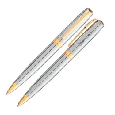 Imagem de Caneta Personalizada Crown Conquist Gold Gravação Nome Logo Símbolo Presentear Sofisticada Elegante (Prata)