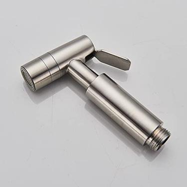 Imagem de RAUGAJ Torneiras, níquel escovado pendurar no vaso sanitário torneiras de aço inoxidável cabeça de chuveiro de mão torneira guindaste cabeça de pulverizador portátil/apenas cabeça de bidê