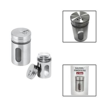 Imagem de Saleiro Pimenteiro Em Aço Inox Com Visor - UnyHome