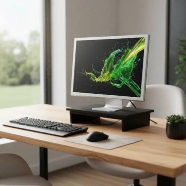 Imagem de Suporte de Mesa Giratório 360 com Nicho para Monitor Preto - Formalivr