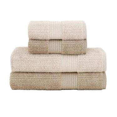 Imagem de Buddemeyer Jogo de Toalha de Banho 4 Peças Fio Penteado Premium Luxo D