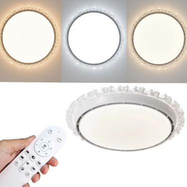 Imagem de Luminaria Ventilador Lustre Sem Helice Cristal Controle Ajustavel 3 Tons 6 Niveis Quarto Sala Casa Escritorio Decoraçao