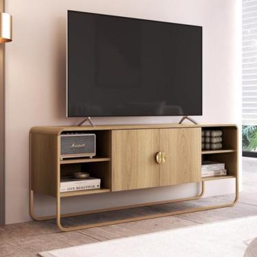 Imagem de Rack para Tv 55 Polegadas 150cm 2 Portas Orgânico Pé Metal Luna - Arte