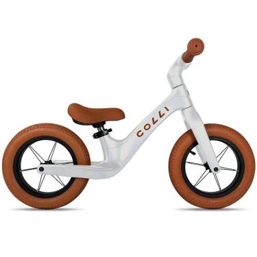 Imagem de Bicicleta Infantil de Equilíbrio Sem Pedal Colli Balance Pitukinha Branco Aro 12 Quadro Nylon Rodas Alumínio 2 a 4 anos Feminina Masculina