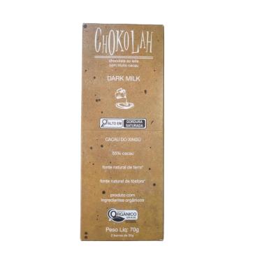 Imagem de Chocolate Dark Milk 55% Cacau com Açúcar Demerara Orgânico CHoKolaH 70g