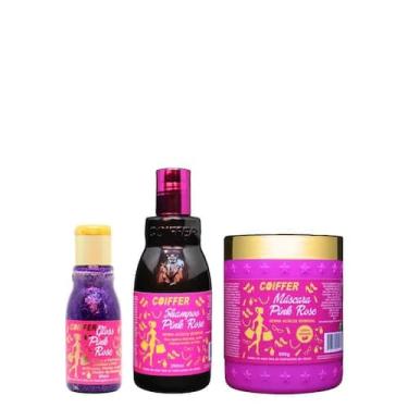 Imagem de Coiffer Kit Cliente Pink Rose 3 Unidades  Shampoo, Máscara e Gloss par