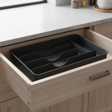 Imagem de Porta Talher Cozinha Armário Organizador 5 Divisórias - Xplast