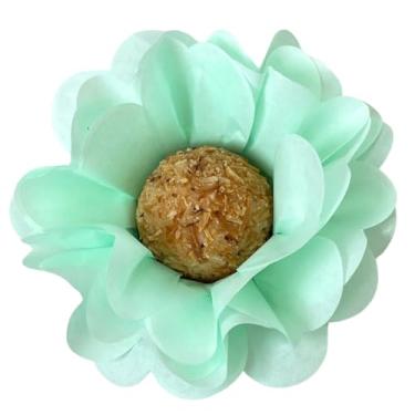 Imagem de 50 Forminhas Flor Doces Finos Super Volume em Papel Especial Tons Verdes (verde bebê)