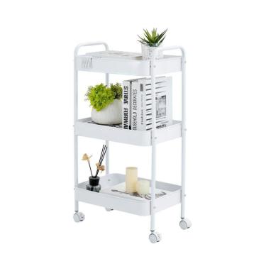 Imagem de Carrinho Multiuso 3 Prateleiras Gala Metal Branco N035173A Conthey