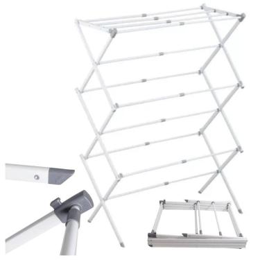 Imagem de Varal Retrátil De Chão Branco - Secagem Eficiente E Compacta