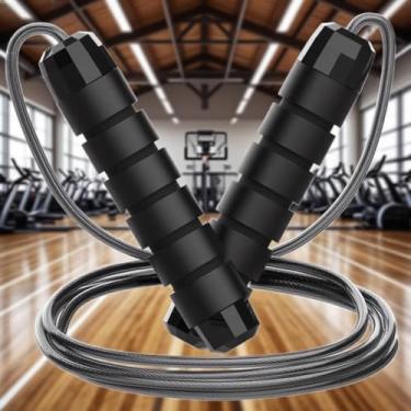 Imagem de Corda de pular, cabo de corda de salto de velocidade rápida de comprimento ajustável com rolamentos de esferas