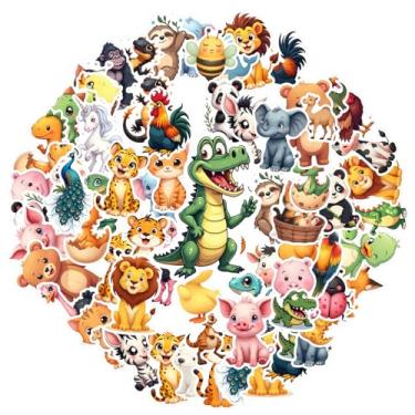 Imagem de 50 peças adesivos engraçados de animais de estimação zoológico floresta fazenda animais de estimação adesivos coloridos para telefone faça você mesmo, laptop, scrapbook, bicicleta, laptop, bagagem