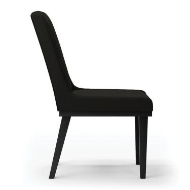 Imagem de Cadeira Sala De Jantar Base Madeira Preto Kit 2 Sofia Suede D03 - D'rossi Cor Preto