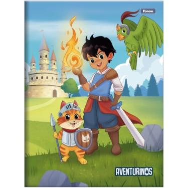 Imagem de Kit de Cadernos Brochura, Foroni, 1/4, Capa Dura, Aventurinos, 80 Folhas, Pacote com 5