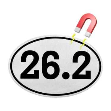 Imagem de MTRPS Decalque magnético oval de maratona de 26,2, adesivo de vinil de 10 x 15 cm, placa magnética anti-UV, ímãs de corrida resistentes para carro, barco, laptop, geladeira, janela, garrafa