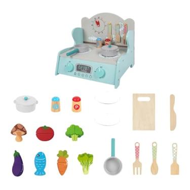 Imagem de JWQFBC Cozinha Infantil, Conjunto de Brinquedo, Fogão, Habilidades Motoras Finas, Faça Você Mesmo, Modelo, Presente, Lembrancinhas de Festa, Simulação, Cozin, Conjunto Azul B