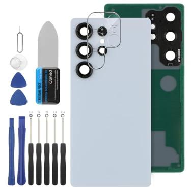 Imagem de YHX-US Bateria traseira de substituição para Samsung Galaxy S25 Ultra 17.5 cm capa traseira com película protetora para câmera traseira + kits de ferramentas de reparo (cor: titânio prata azul)