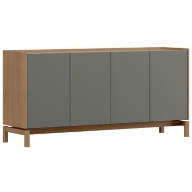 Imagem de Aparador Buffet Para Sala de Jantar 4 Portas 165cm Esdras F06 Oak Ferrolack - Lyam Decor