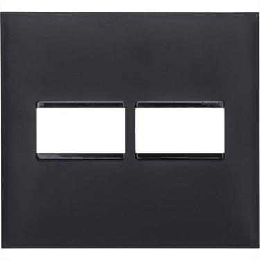 Imagem de Placa Pial Plus+ Preta 4X4 - 1 Modulo + 1 Modulo Horizontal - GL ELETR