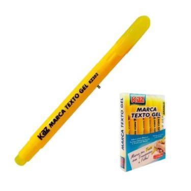 Imagem de Marca texto em gel com 6 canetas amarelas neon não transfere