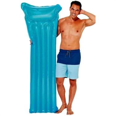 Imagem de Colchão Inflável Piscina Praia Calor Verão Adulto 1,83m (Azul)