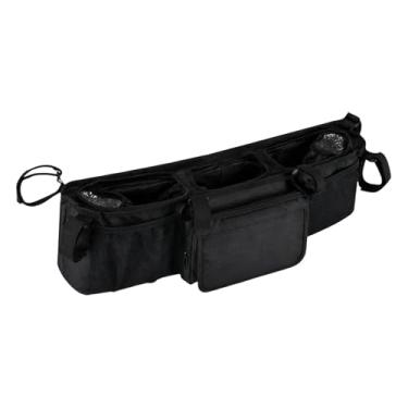 Imagem de simhoa Bolsa organizadora para carrinho de bebê com bolsos laterais e porta-copos térmico removível.