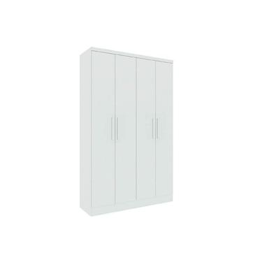 Imagem de Guarda Roupa Solteiro Amsterdam C/ 4 Portas E 2 Gavetas Branco/Neve - Tcil Móveis