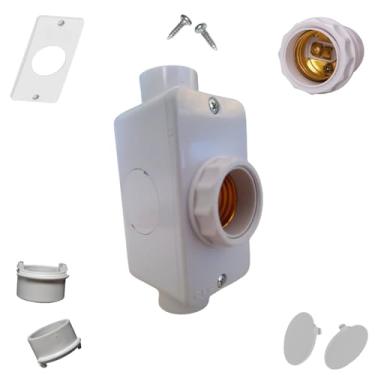 Imagem de Kit Bocal E-27 C/Condulete 3/4pol Sobrepor Luminária Pvc (Branco)