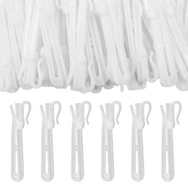 Imagem de LC LICTOP 120 ganchos de cortina com pregas ajustáveis, ganchos de cortina em forma de S de 8,5 cm para cortinas plissadas, clipes de cortina de plástico para cortinas de chuveiro de banheiro de hotel