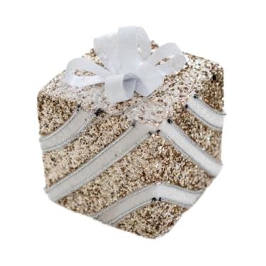 Imagem de CarpNettore Caixa de Presente em Formato de árvore de Natal, Caixa de Presente em Miniatura, Decoração de árvore de Natal para O Ano, Laço branco