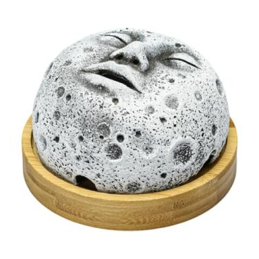 Imagem de FLCPJGV Queimador de incenso Decoração para casa Enfeite de mesa Suporte de incenso de lua para prateleira de armário