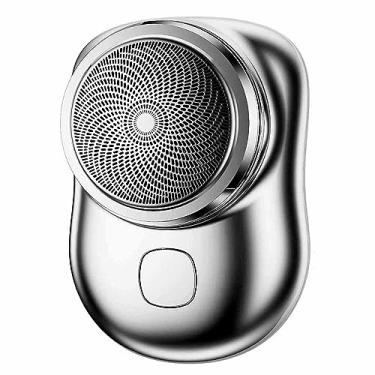 Imagem de Mini Barbeador Elétrico Portátil, Recarregável USB, 6x5x4cm, Com Escova de Limpeza e Cabo USB, À Prova D'água