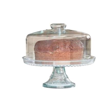 Imagem de De Vidro Com Pé E Tampa Prato 28cm Para Bolo, Doces, Sobremesas, Decoração