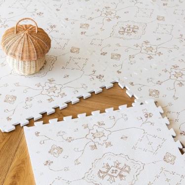 Imagem de Tapete de atividades para bebês para academia de bebê para brincar no chão e na hora da barriga com leite vintage baunilha 9p LF082