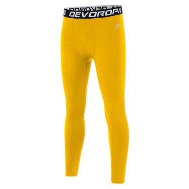 Imagem de Leggings DEVOROPA para meninos, calças de compressão, basquete, dourad