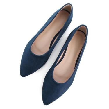 Imagem de Sapatos rasos ChaiRong Zhou B-Blue Pointy Toe para mulheres
