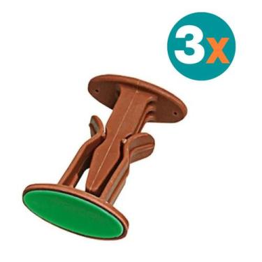 Imagem de Kit 3 Un Trava Porta Fixador Prendedor Adesivo Parede Rodapé - Trava P