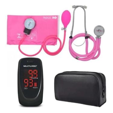 Imagem de Kit Acadêmico Para Enfermagem Premium Com Oxímetro E Estojo, Rosa