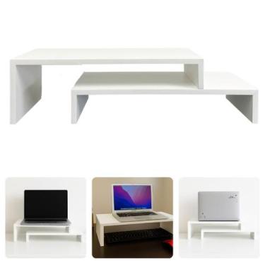 Imagem de Suporte Monitor Mesinha Noteebok Pc Computador Articulável Pinus Preto