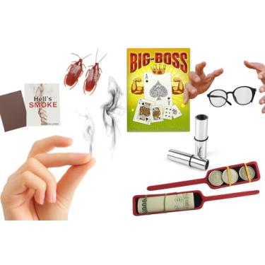Imagem de MilesMagic 6-Trick Starter Bundle: Invisible Thread, Hell’s Smoke, 2 Fake Cockroaches, Big-Boss Card Trick, Instant Appearing Wand (20"), Money Paddle – Close-Up Magic Kit